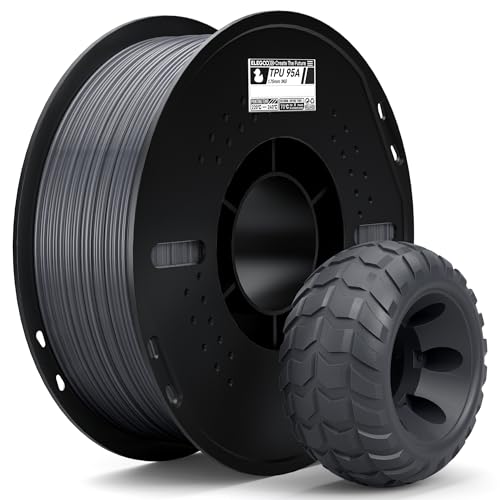Image of ELEGOO TPU Filament 1.75mm Gray 1KG, 95A Flexible Soft 3D Printing Filament 1KG Spool(2.2lbs) Fits for Most FDM 3D Printers