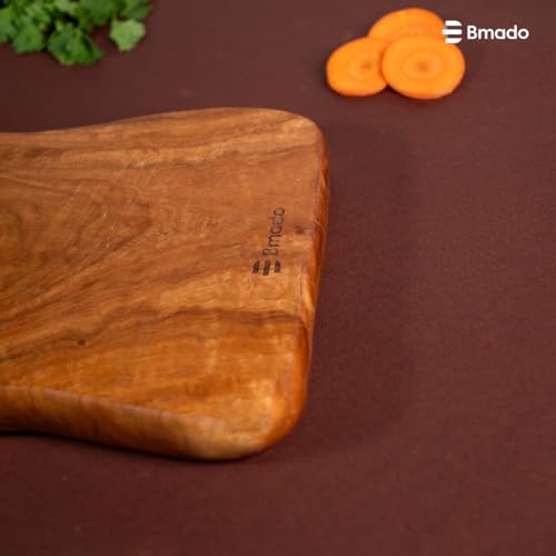 Image of Bmado Premium Single-Piece Solid Wooden Cutting Board with Handle | 1.2 Inch Thick Heavy-Duty Rectangular Chopping Board | Knife-Safe for Vegetables, Meat & Fruits | No Joints One Block Design