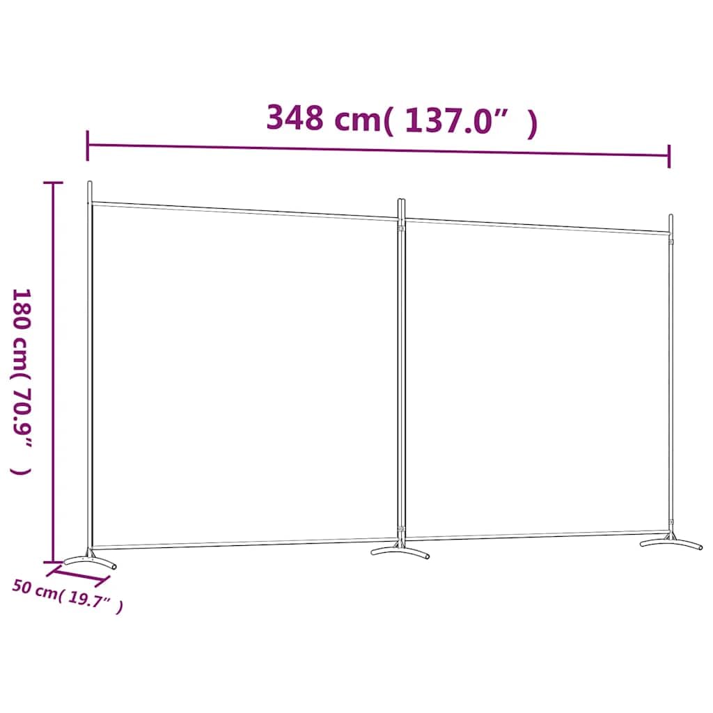 2-częściowy parawan, antracyt, materiał 348 x 180 cm, składany ścianka działowa do salonu, biura, mieszkania, na balkon, uniwersalna ścianka działowa z drzwiami i modułową ścianką działową mobilną