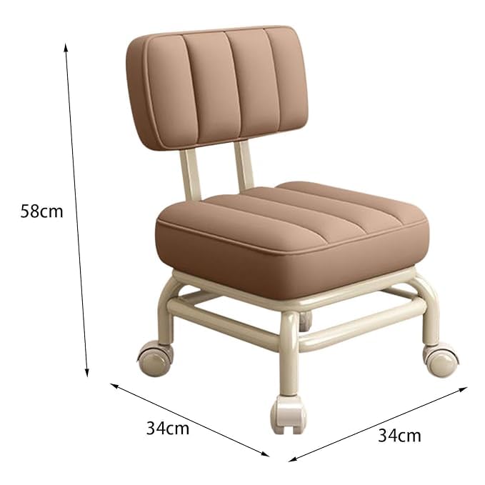 MAPPLE CREATION Adjustable Rolling Stool Chair, Salon & Spa Stool with Universal Swivel Wheels, Rolling Foot Rest Chair for Home, Tattoo & Facial Care Salon Chair Pedicure Chair for Salon (Beige) MAPPLE CREATION Adjustable Rolling Stool Chair, Salon & Spa Stool with Universal Swivel Wheels, Rolling Foot Rest Chair for Home, Tattoo & Facial Care Salon Chair Pedicure Chair for Salon (Beige)