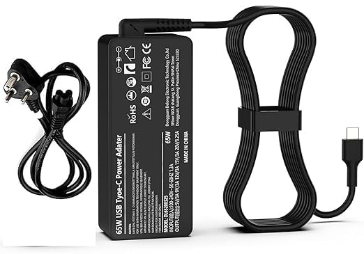 Image of 65W Laptop Charger USB C Compatible with Lenovo ThinkPad T14 T15 E14 E15 T480s T580s T490 E480 E580 Chromebook C330 S330 100e 300e 500e,Yoga C930 C940 720 Power Supply Adapter Cord (LE 65W Type C)