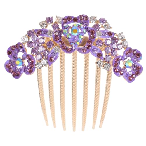 NULYLU 女性用 ヘアピン ヘア コーム 結婚式用 ヘア コーム 女性用 装飾 花 ヘア コーム 美的 ヘア アクセサリー ラインストーン ヘア コーム ヘア スタイリング アクセサリー 結