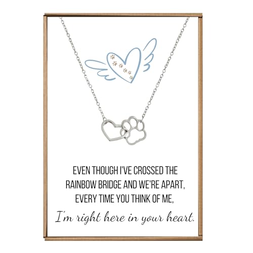 VIY Personal Card Cat memorial gifts for loss of cat, Cat memorial necklace, Loss of dog sympathy gift, Paw necklace, Dog memorial gifts for loss of dog