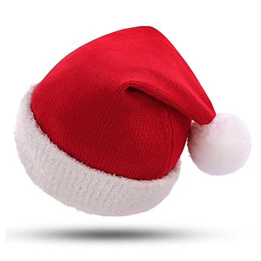KONVINIT Gorros de Navidad Bebe Gorro de Papá Noel Bebe Gorro de Navidad Gorro Navidad de Punto Cálido Rojo para bebés