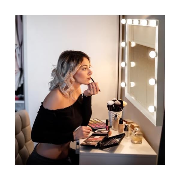 Led Spiegelleuchte, Hollywood Schminklicht für Spiegel mit USB Kabel, 10 Dimmbar Make Up Licht Beauty Leuchte Beleuchtung LED Spiegellampe für Schminktisch Kosmetikspiegel Badzimmer Spiegel – Bild 5