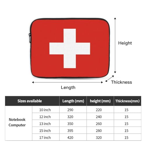 Swiss Flag Laptop Sleeve Case 15 Inch Suitable For Notebook Computer Tablet Traveling Carrying Simple Case4