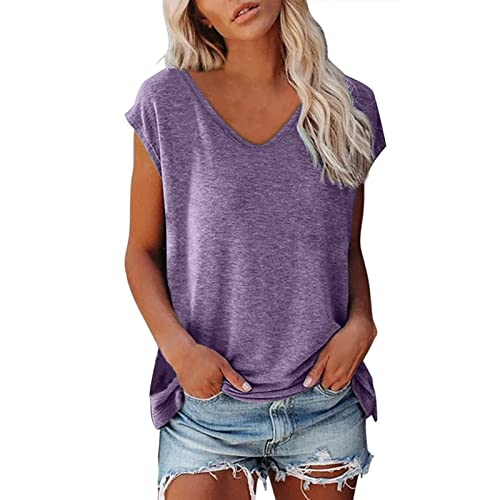 Oversize Shirt Damen, Damen Tshirt V Ausschnitt Shirt Sommer Kurzarm Top...