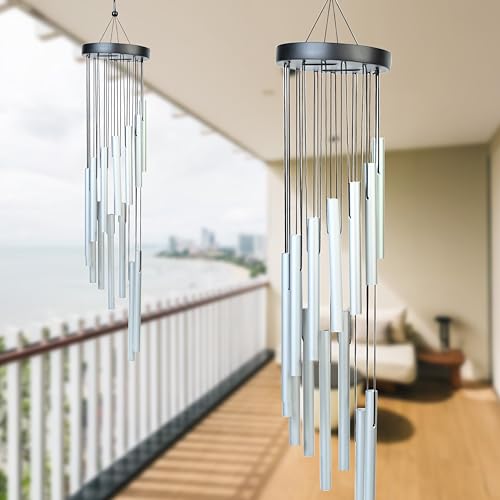 Image of ZAICUS Wind Chime, Windchime for Home, Balcony, Garden, Patio - Home Decor Items (Silver) SHome Outdoor & Indoor Use - Metal Hanging Bell Windchime