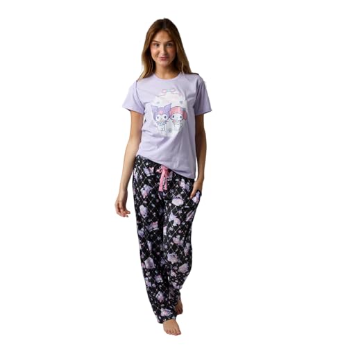 Bioworld Kuromi & My Melody Women's Lavender Sleepwear Set-Large