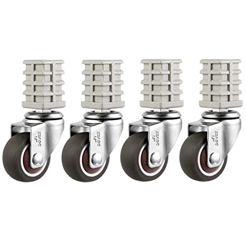 1.5 Inch (38mm) Casters, 4-Piece Set of Casters for Furniture Square Tube - Locking Casters, Noiseless PCE Casters, Suitable for Carts and Furniture