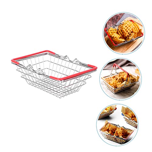 UPKOCH Mini Cesto De Compras Mini Cesto De Arame De Metal Mini Cesto De Compras De Arame Cesto De Co