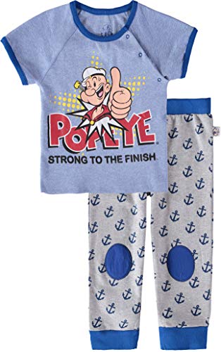 Exclusive Discount 70% Price Popeye Sailor Man Baby Boy Pajamas Set with Infant T-Shirt and Sweatpants, Blue/Grey, 6 Months Exclusive Discount 70% Price Popeye Sailor Man Baby Boy Pajamas Set with Infant T-Shirt and Sweatpants, Blue/Grey, 6 Months