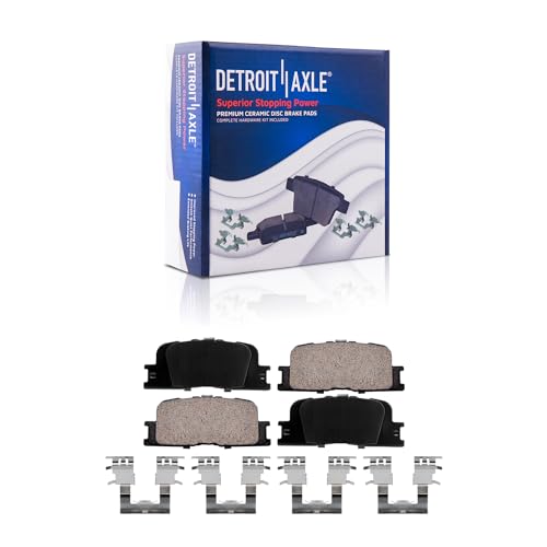 Image of Detroit Axle - Rear Brake Kit for 2WD 2001 2002 2003 Toyota Highlander | Replacement 11.34 inch Drilled & Slotted Disc Brake Rotors Ceramic Brake Pads