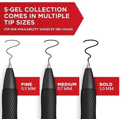 SHARPIE S-Gel Retractable Gel Pens, Bold Point, Assorted Ink, 4/Pack (2116198)