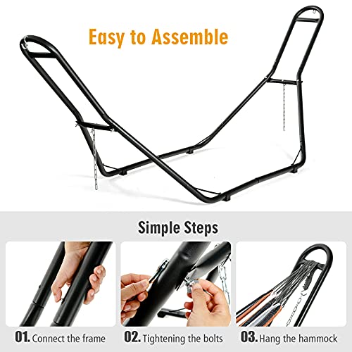 Image of Giantex Universal 2 Person Hammock Stand Only, Heavy Duty Steel Hammock Frame Fits 9-13 Ft Hammock, 450LBS Capacity, Multi-Use Hammock Stand for Indoor Outdoor Yard Patio Deck