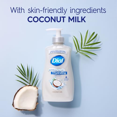 Image of Dial Antibacterial Plus Hydrating Coconut Milk Liquid Hand Soap, 11oz (Pack of 4)