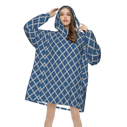 Sweat à capuche couverture en flanelle haut de gamme bleu marocain