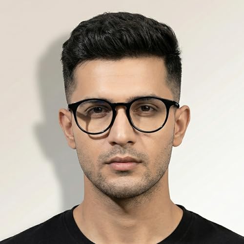 Image of ROYAL SON Blue Cut Computer Glasses | Anti Glare & Blocks Harmful Rays | UV Protected | Full Rim | Round | Men & Women | Small | SF-RS1111
