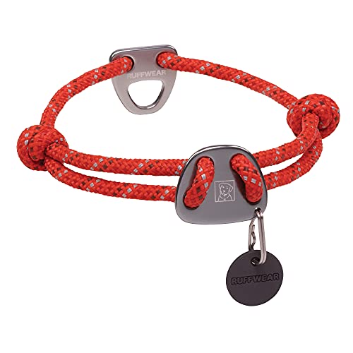 RUFFWEAR Knot-a-Collar, reflektierendes und verstellbares Hundehalsband mit Seil, 20'-26', Red Sumac