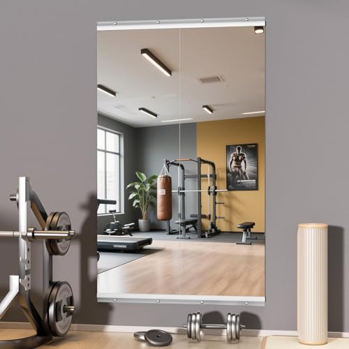 Hasipu Ganzkörperspiegel 140x52 cm 2 Stück Wandspiegel für Yoga Fitness & Ballett Gehärtetes Glas Sportspiegel für Fitnessraum Großer Spiegel für Heimtraining Home Gym Tanzspiegel