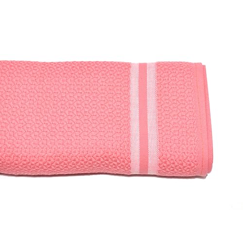 Image of Pring Cotton Bath Towel - Dobby Thick - Plain (Large 35 inch x 70 inch, Tearose, Pack of 1) (Large)