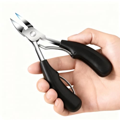 Alicate Cortador de Unha para Pés e Mãos, Aço Inoxidável, Unhas Grossas e Encravadas, 13 cm, Preto