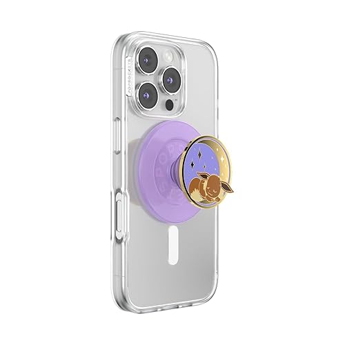 PopSockets Phone Grip for MagSafe with Kickstand, Magnetic Stand, Swappable Top, Secure Hold for iPhone MagSafe Cases, Phone & Tablet Grip - Pokemon Enamel Sleeping Eeve - MagSafe - Enamel Sleeping Eevee