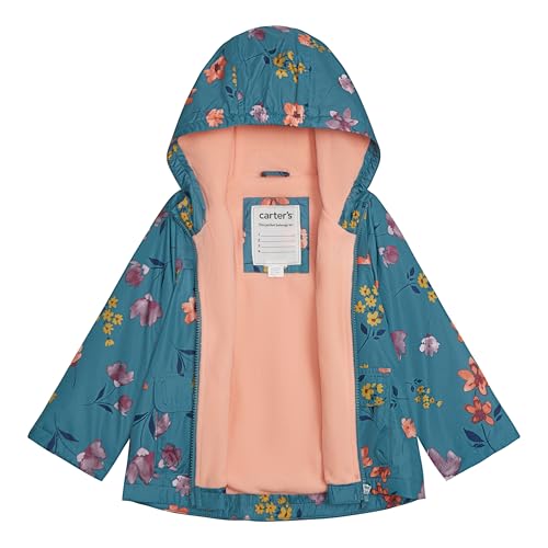 Carter's Toddler & Little Girls' Lightweight Fleece Lined Hooded Raincoat Rain Jacket2