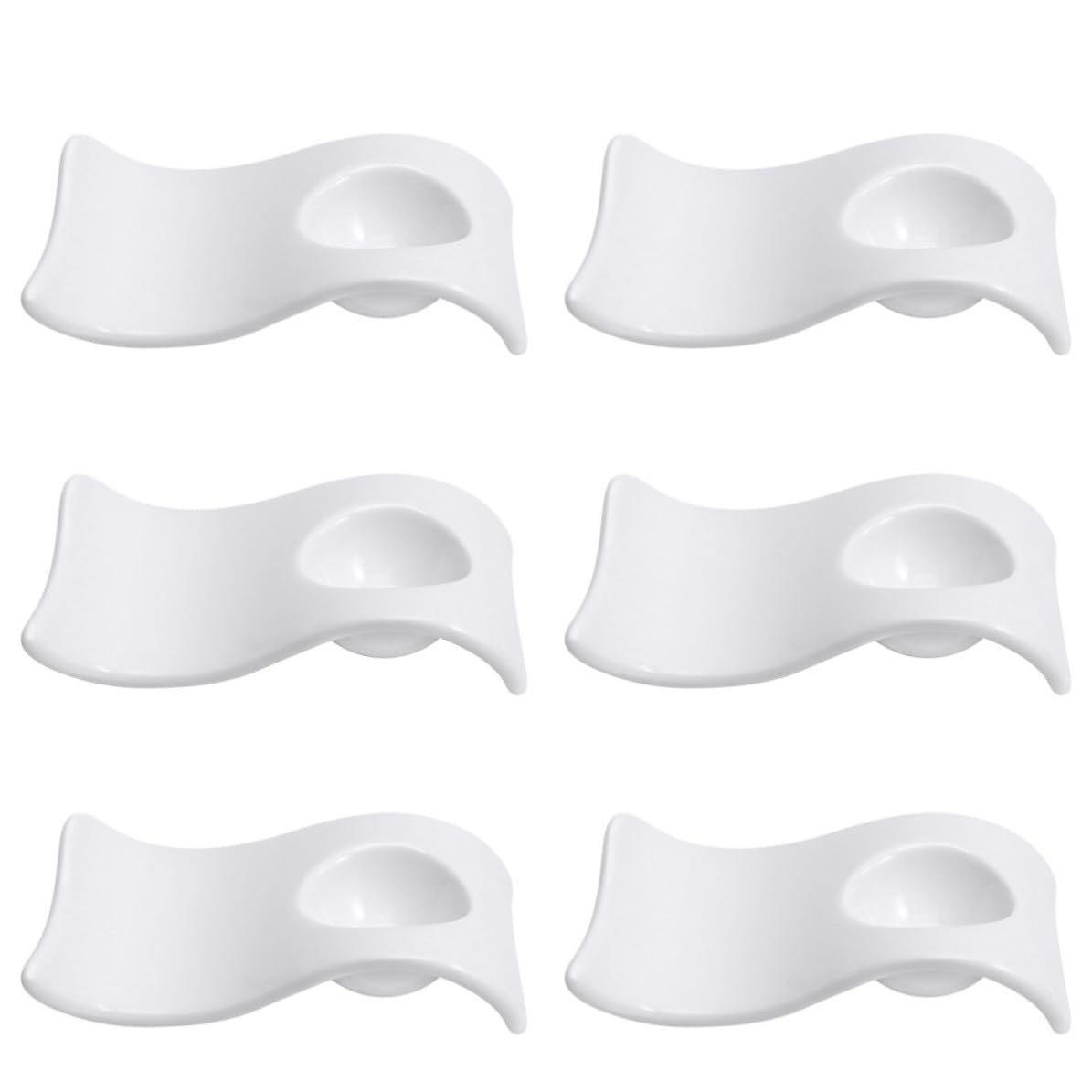 TIDTALEO 6pièces Porte-œufs Céramique Blanc Forme de Vague Supports Pratiques et Créatifs pour Œufs Coquetiers Stables Déjeuner