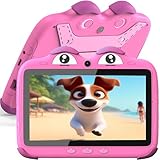 YINOCHE Kids Tablet 7 Zoll Tablet für Kinder 3-7 Kleinkind Tablets für Kleinkinder 32 GB Android Kindertab mit Dual-Kameras Kindersicherung vorinstallierte Kinder-Apps kindersichere Hülle (rot)