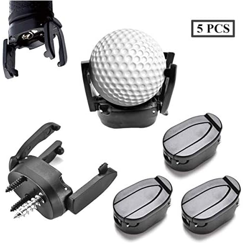 Ailzos Golf Ball Retrievers Mini Foldable Golf Ball Pick Up Tool Saver Putter Grip Black Retriever Plastic Claw Grabber Ball Claw Putter Golf Accessories Tool 5 Pack Cover