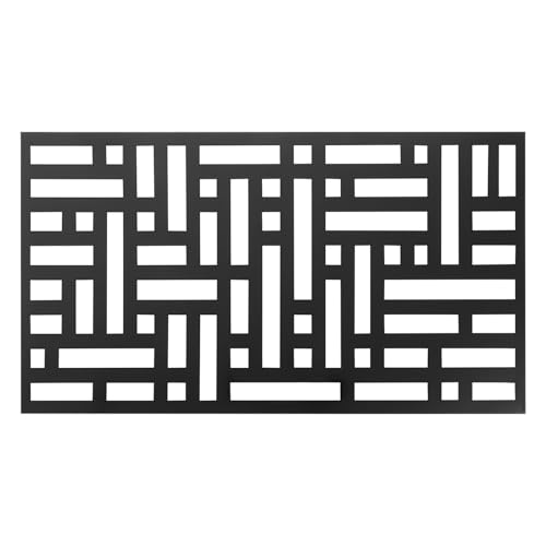 Metal Privacy Screen, Privacy Screen 3Ft Tall, Decorative Laser Cut Fence Panel, Outdoor Indoor Room Divider, Garden Yard Balcony Patio Divider, Weatherproof Black Steel, 24" X 46"