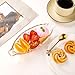 WHJY 4 Pack Banana Split Bowls Ice Cream Sundae Bowls Banana Split Boats 250ml/8oz Ice Cream Dishes Glass Banana Split Dish for Fruits Salad Dessert-Radial Line Pattern