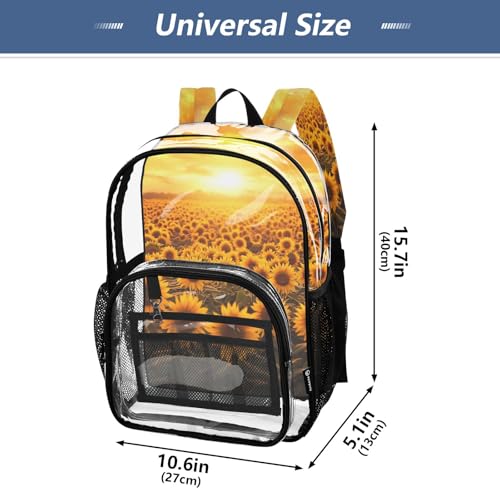 Clear Backpack for School Sunset Sunflower Transparent Bookbag for Girls See Through PVC Boy Backpacks4
