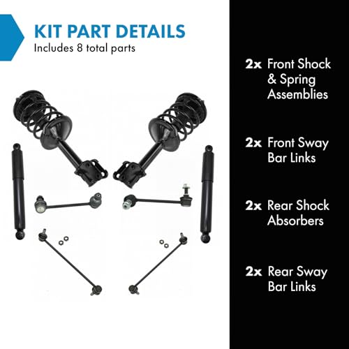 Image of TRQ Front and Rear Suspension Kit Complete Strut & Coil Spring Assembly Shock Absorber Sway Bar Stabilizer Link Compatible with 2006-2008 Honda Pilot