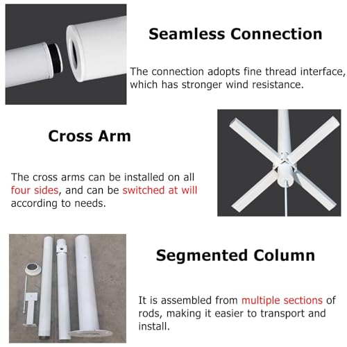 Genérico Soporte Ajustable y Resistente a la Intemperie para cámaras de Seguridad, Poste Universal de 6 Metros con Brazo Transversal de 10-30 cm, Ideal para Sistemas de vigilancia y monitoreo en exte