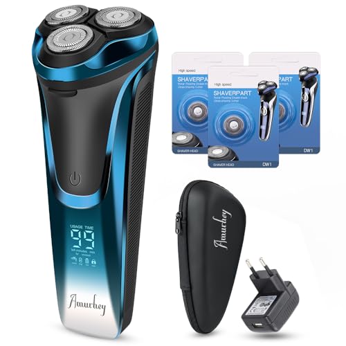 Rasoio elettrico con 3 testine, Wet & Dry, cordless