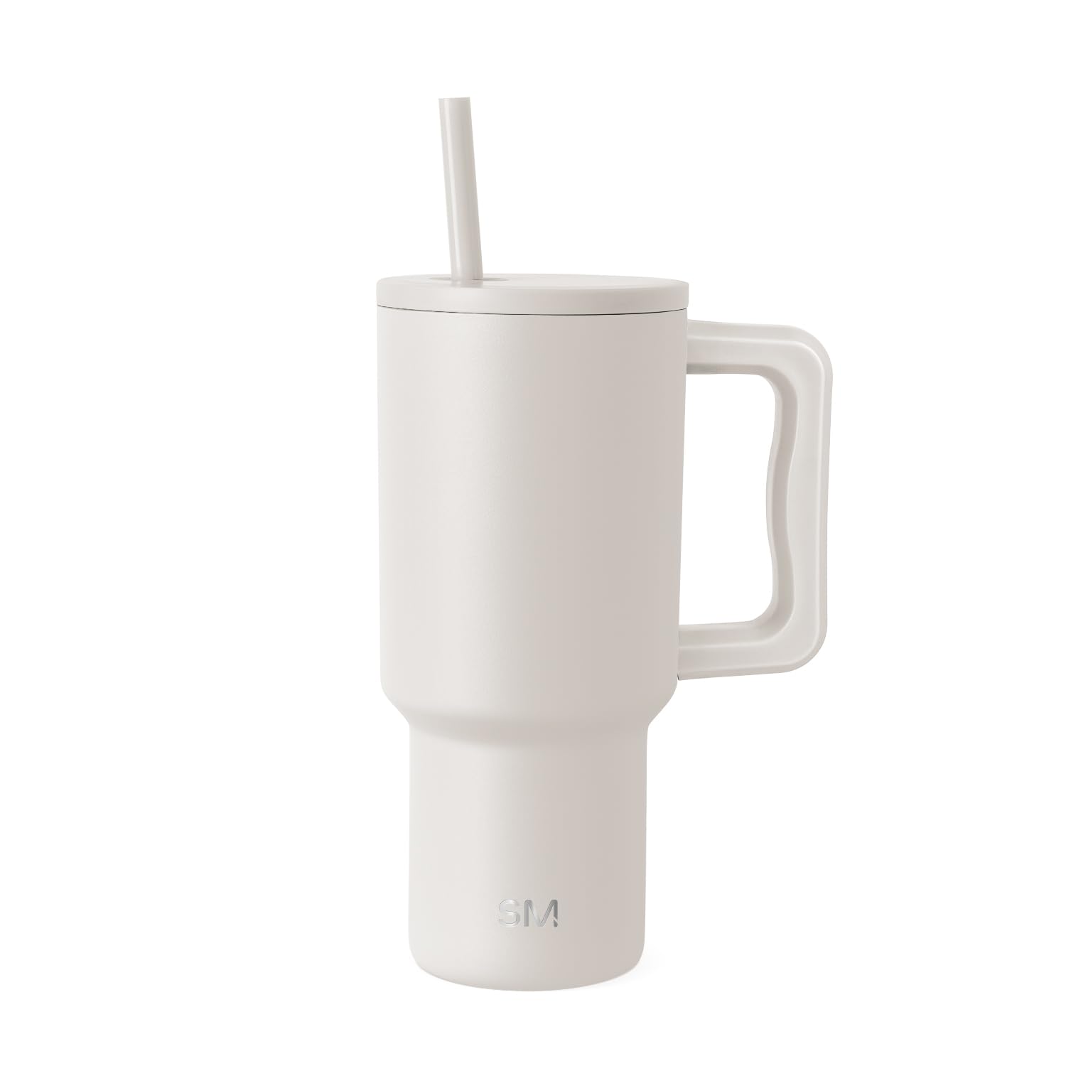 Simple Modern 30 oz Trek Tumbler with Handle and Straw Lid | Cup Holder Friendly Insulated Stainless Steel Travel Mug | Almond Birch