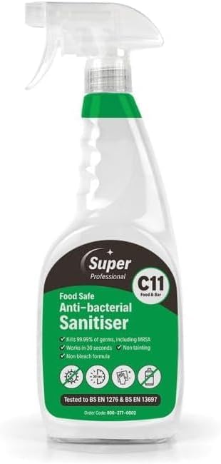 3 x 750ml Super Food Safe Anti-Bacterial Cleaner Sanitiser