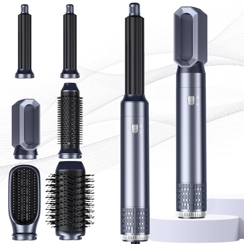 Air Styler 6 In 1 Hair Styler con secador de pelo, cepillo soplador, cepillo de soplador, cepillo alisador de cabello, rizador de aire, Magic Styler para alisar, dar volumen, rizar, secar