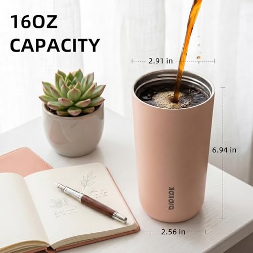 Image of BJPKPK 3 Pack 16oz Insulated Coffee Mug, Stainless Steel Tumbler, Leakproof