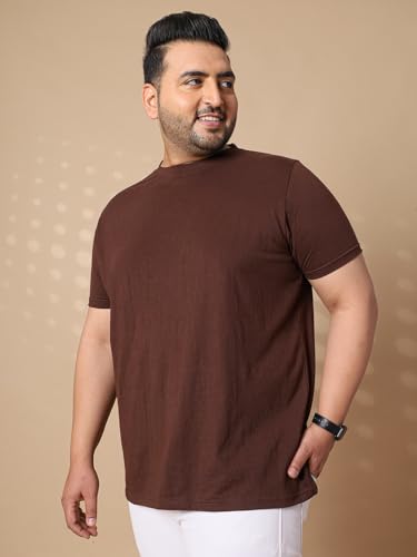 Image of Bigbanana Plus Size Men's Regular Fit Solid Round Neck Tshirt