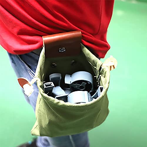 Leather Canvas Pouch,Outdoor Foraging Bag With Drawstring(Collapsible),Belt Bag For Rock Collecting,Picking Up Shells,Mushroom Hunting,Fruit,Vegetables Harvesting Bag(Green) #TOP7