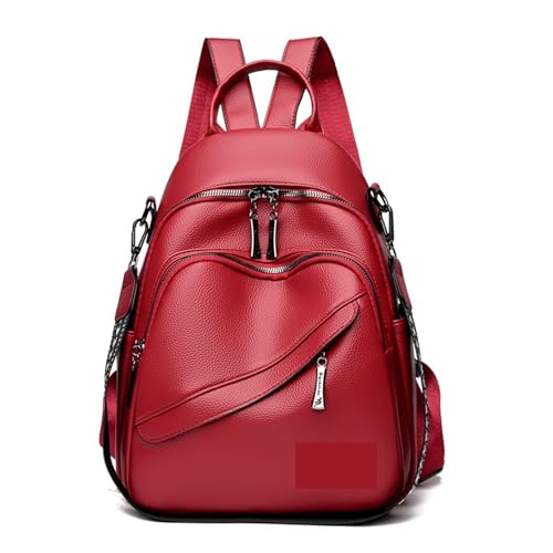 Sac à dos femme grande capacité idéal pour voyage et école rouge