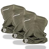 Terra Kuda Face Clothing Neck Gaiter Mask – Non Slip Light Breathable for Sun Wind Dust Bandana Balaclava (3-PAK Operator Green)