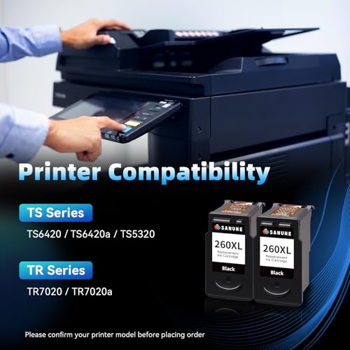 Maximize Your Experience Compatible Ink Cartridge Replacement for Canon 260 260XL Black Ink Cartridges for Canon PIXMA TS6420 TS6420a TS5320 TR7020 TR7020a Printer (Black, 2-Pack) - Image 2