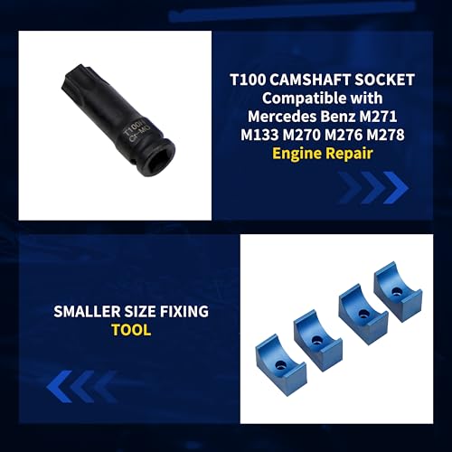 Image of Kuntech Engine Timing Tool Kit Compatible with Mercedes Benz M133 M270 M274, 15PCS Camshaft Locking Alignment Timing Tools Set with Carrying Case & Gloves