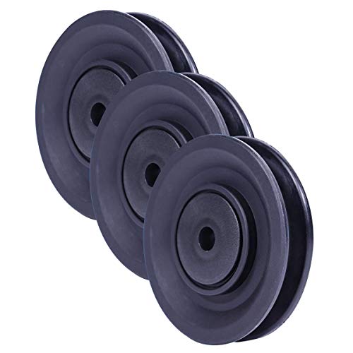 GORILLA SPORTS® Universallager Riemenscheibe - 3er Set, 90mm, mit...