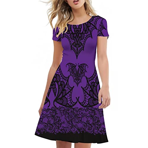 Youngerbaby Cool Maid Halloween Women Dress Summer Midi Dress Casual Swing Dresses Festival3