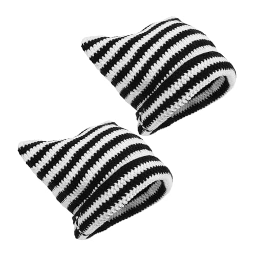Bonnet chat oreilles tricoté bonnet femme hiver chaud et confortable lot de 2 pièces